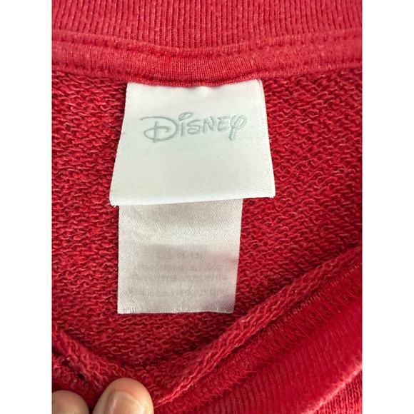 Disney Mickey Mouse Red Sweatshirt Long Sleeve Graphic Print Crewneck - size M - Picture 3 of 5